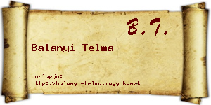 Balanyi Telma névjegykártya